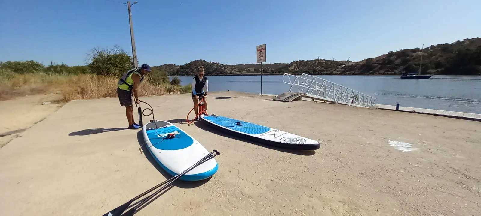 Boards ready for the Guadiana river tour