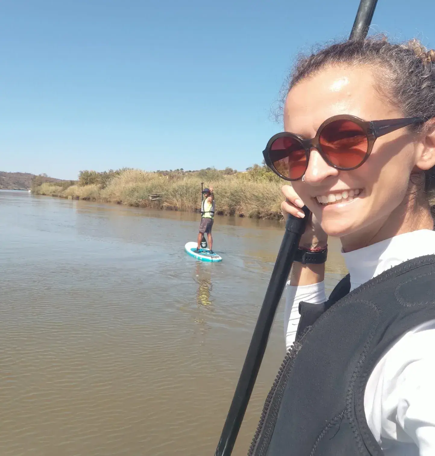Paddleboarding on the Guadiana river